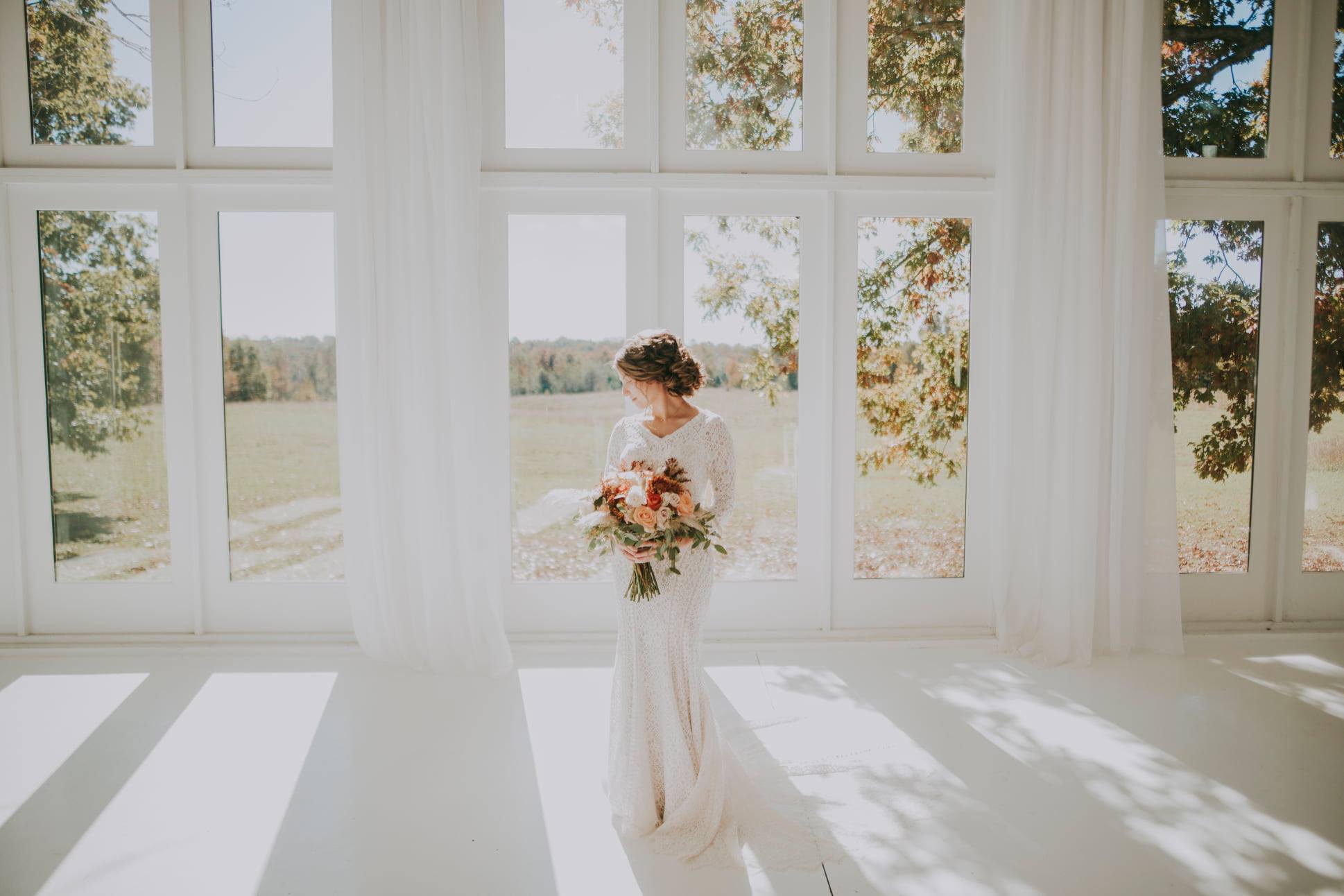 picture of bride inside venue