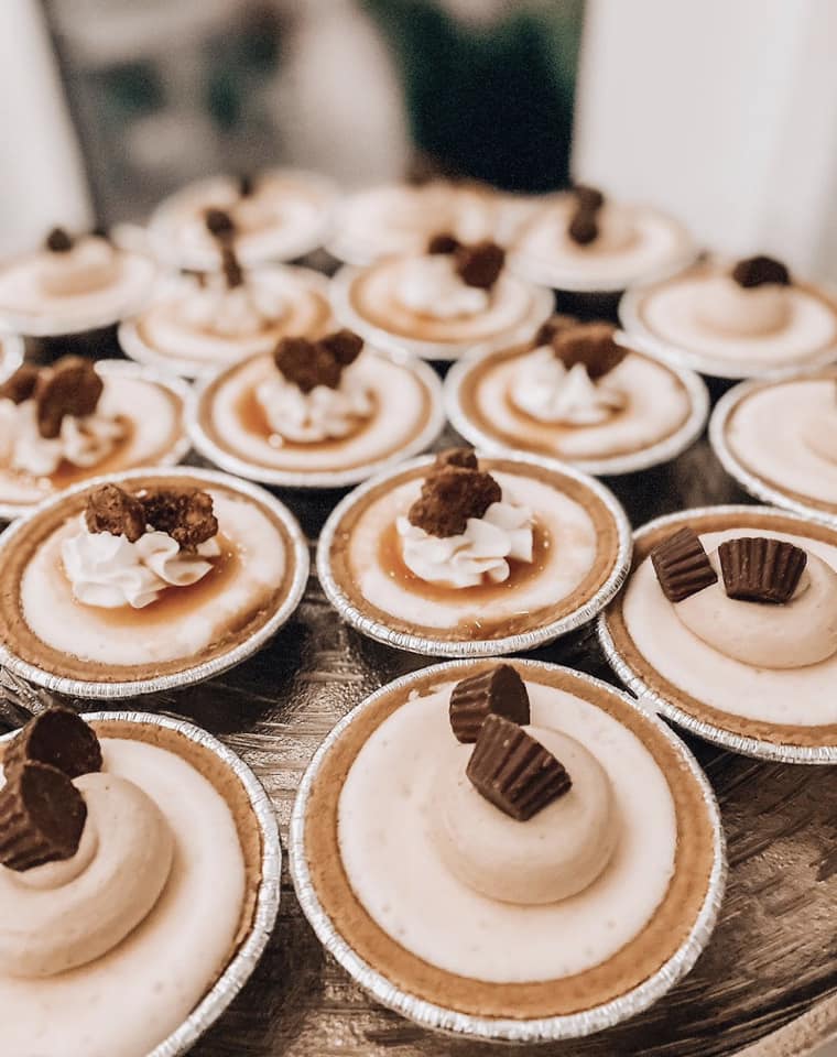 mini pies with reese's on top