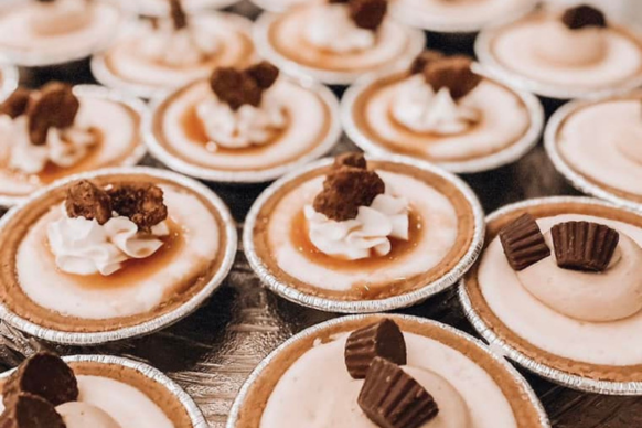 mini pies with reese's on top